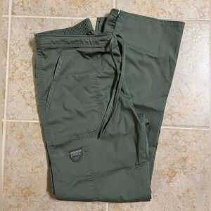 Women's Cherokee olive green cargo scrub pants